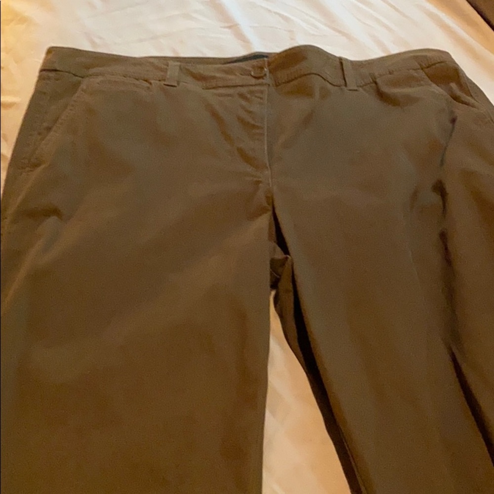 COPY - Talbots Olive Green Straight Leg Pants Size 14 - Picture 4 of 6